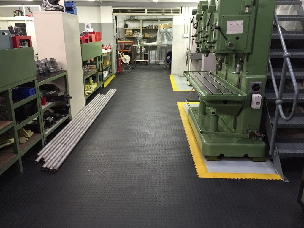 Industrial factory floor tiles