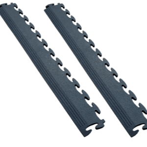 Black floor edge trim for modular flooring