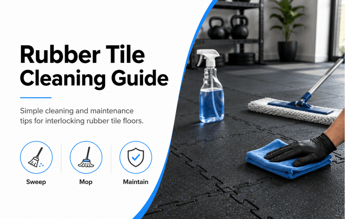 Cleaning and maintaining interlocking rubber tiles