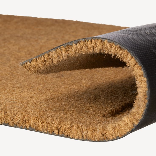 Natural coir entrance mat with durable PVC backing