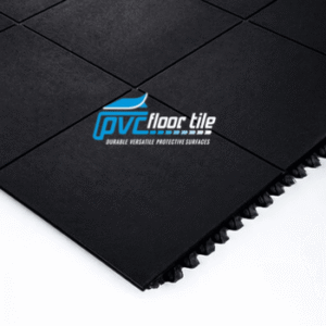 modular interlocking tile with square pattern and textured surface