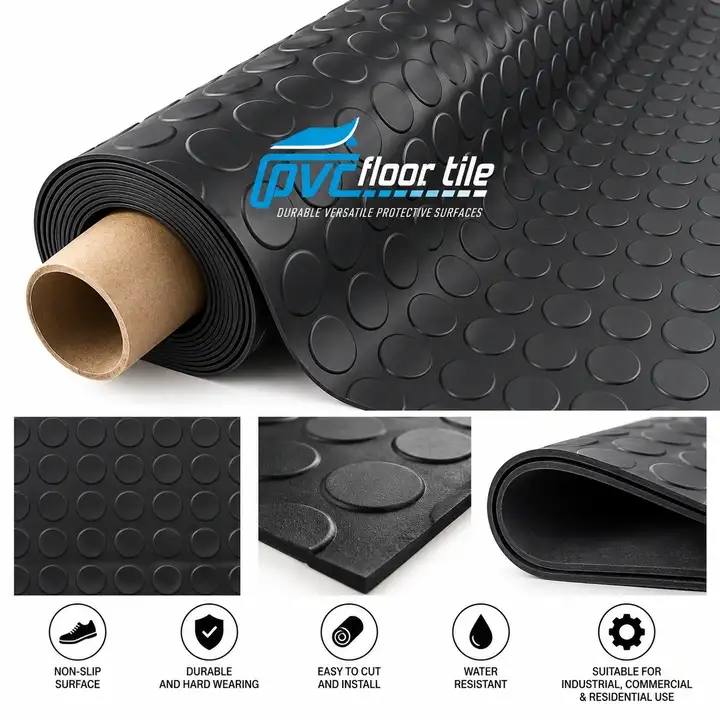 Coin-Dot Vehicle Protection Mat sold per metre with raised circular anti-slip surface