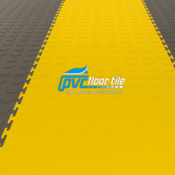 High visibility interlocking tile for warehouse with coin texture
