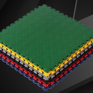 Interlocking rubber tiles in different colours
