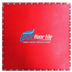Professional grade garage flooring – leather texture red 500×500 mm PVC interlocking tile