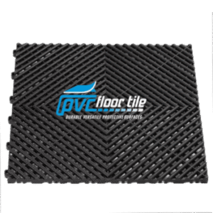 Black vented garage floor tile – 395×395×18.1 mm