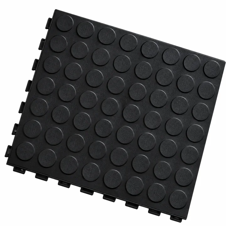 Hidden-lock mobility area tiles for gym flooring