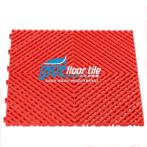 Premium red vented garage floor tile – interlocking heavy-duty design