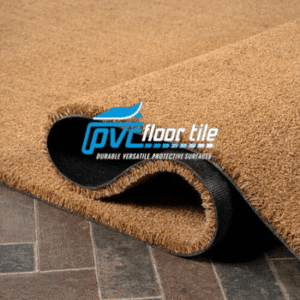 PVC-backed Coir Carpets Mat plain backing close-up