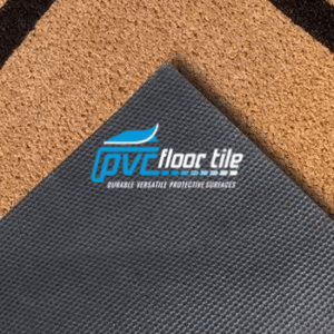 Plain Natural Coir Mat edge detail with PVC backing