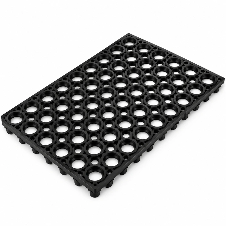 Ring mat 600 x 400 x 16mm with open drainage holes for wet areas