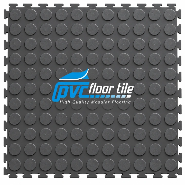 Dark grey 500 x 500mm floor protection mat for commercial and industrial areas.