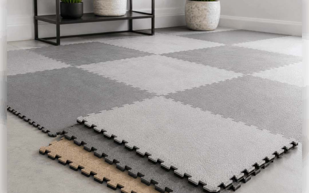 PVC tile buying guide showing commercial spaces Title: