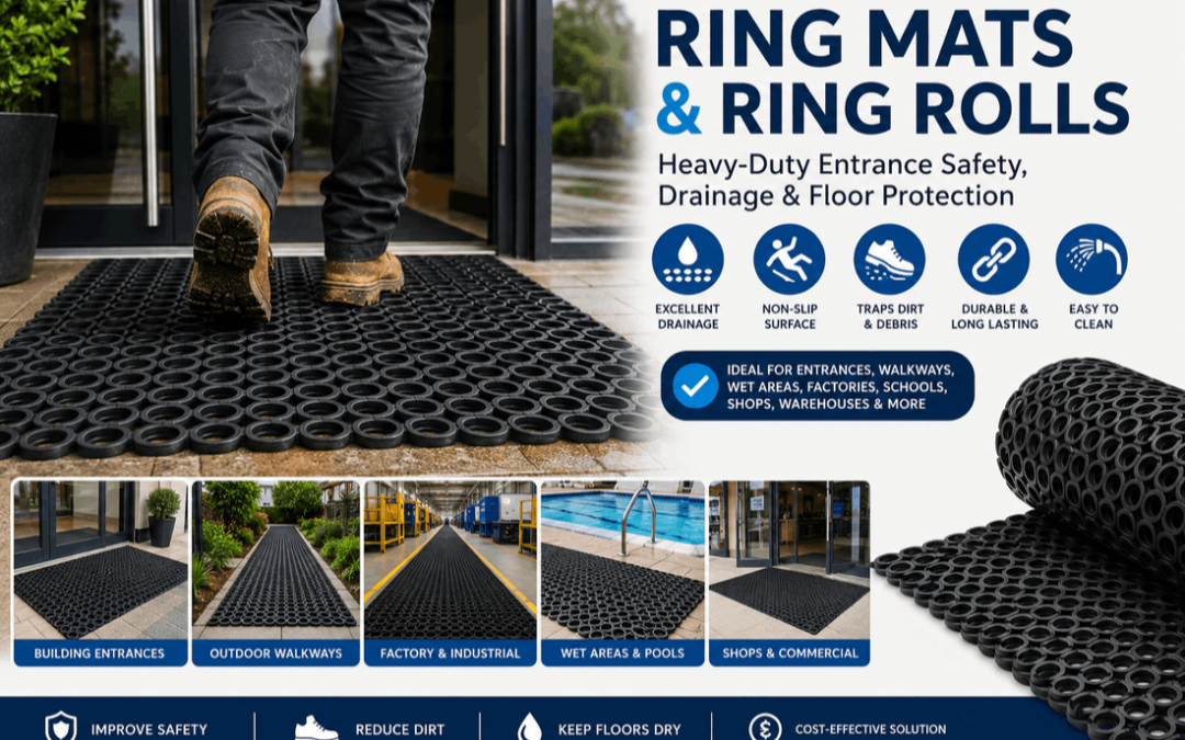 Ring mats & ring rolls for entrances outdoor walkways and drainage