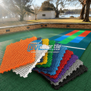 SportGrid interlocking sport tiles 100 peaces with colourful open-grid pieces