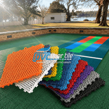 SportGrid interlocking sport tiles 100 peaces with colourful open-grid pieces