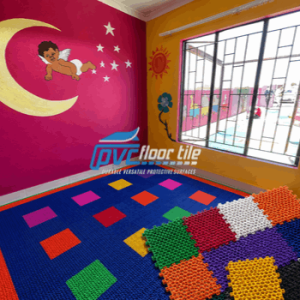 SportGrid shock absorb sport tiles in colourful indoor playroom