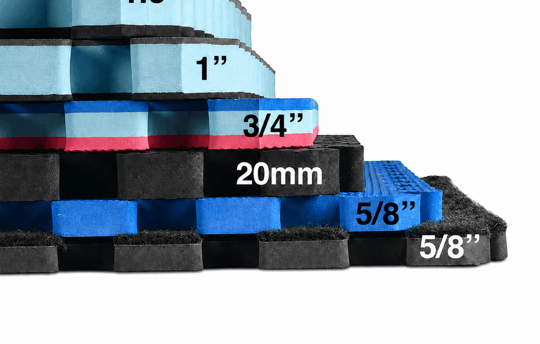 Different thicknesses of interlocking EVA foam mats