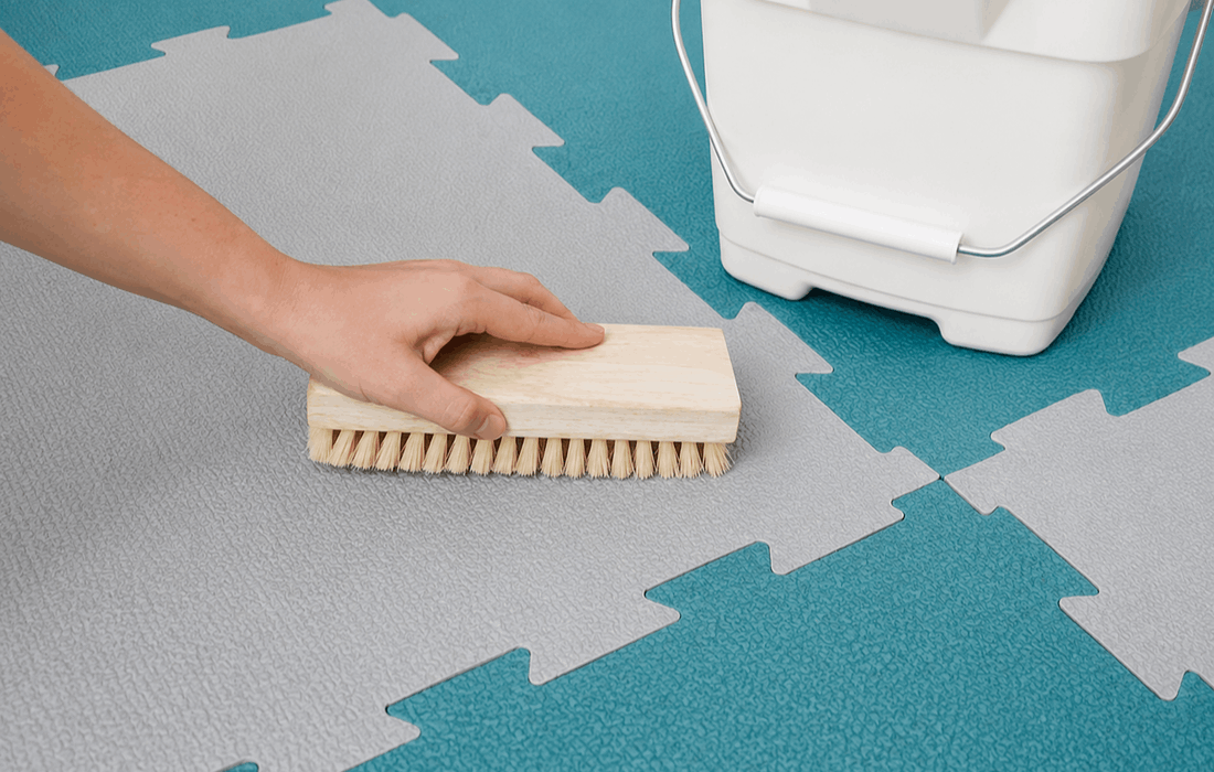 Cleaning and maintaining interlocking EVA foam mats