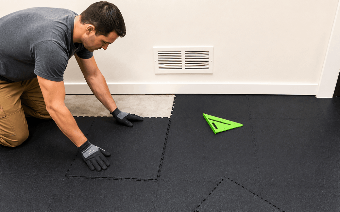 How to Install Interlocking Rubber Tiles Over Concrete