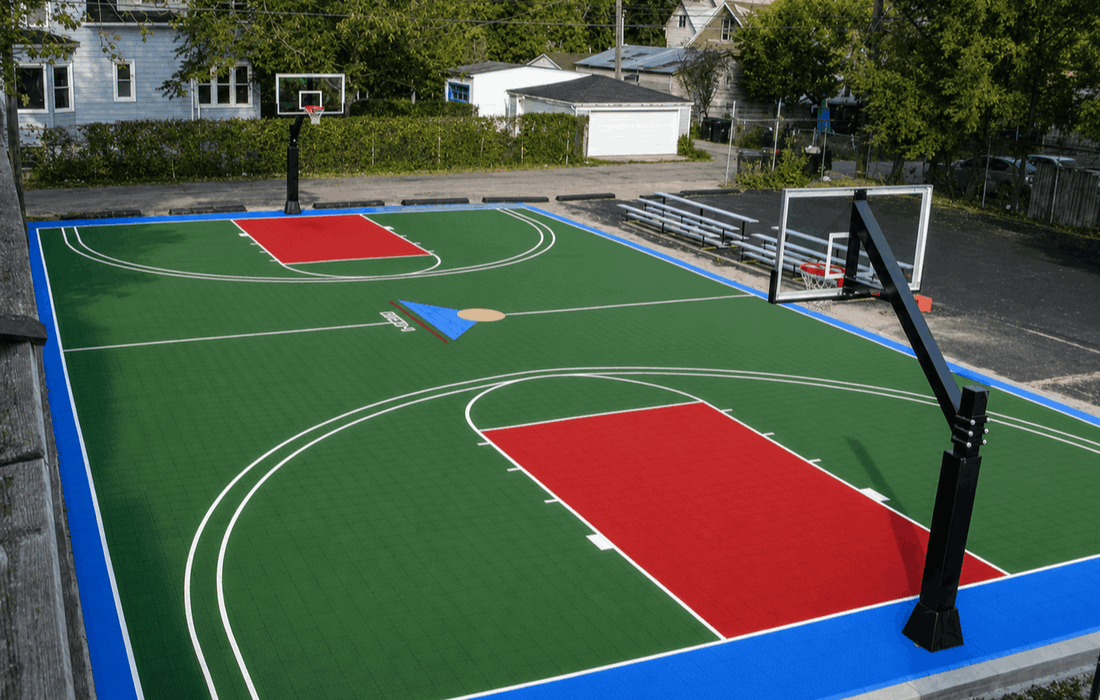 Outdoor basketball court sports flooring