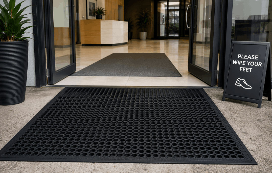 Rubber mats for entrance areas