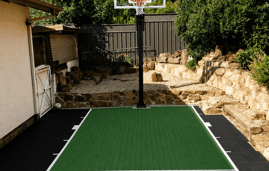 Small sports practice court at a residential property
