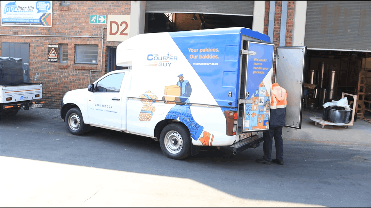 PVC Floor Tile delivery van providing flooring deliveries in South Africa