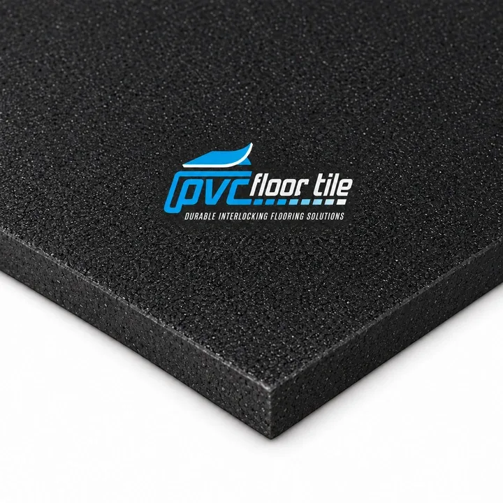 Black exercise mat for gym and fitness training