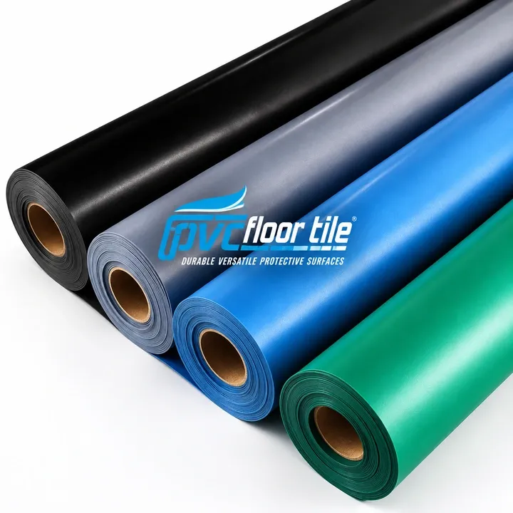 Anti-static ESD rubber flooring rolls in black grey blue and green