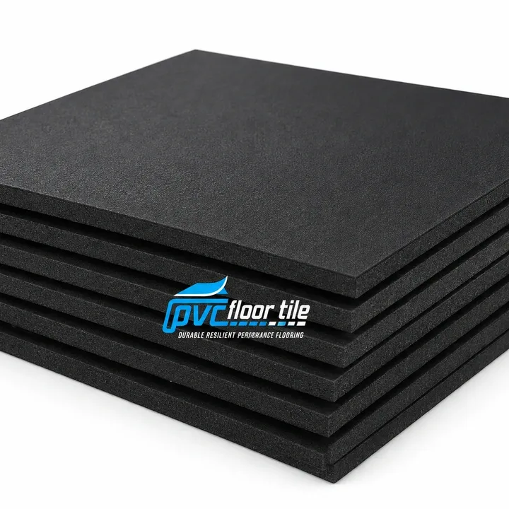 Black heavy-duty cardio equipment floor tiles twin pack