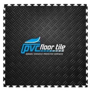 Black checkered vehicle work area tile 500-×-500 mm