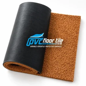 Natural coir mat roll with black PVC backing 1 metre wide