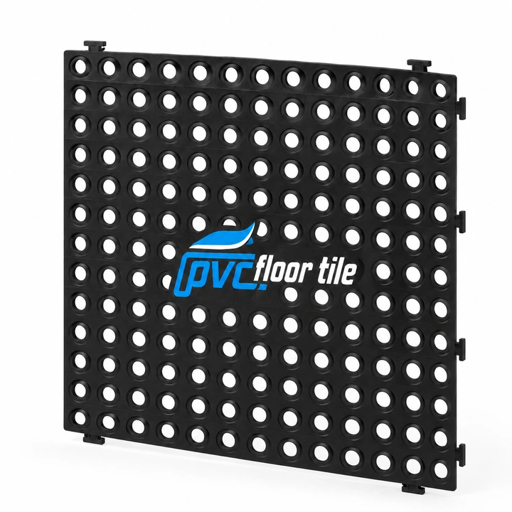 Black Duckboard Lock drainage tile with open holes