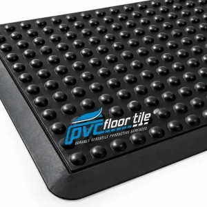 Black ergonomic anti-fatigue bubble rubber mat
