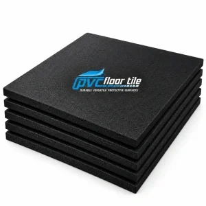 Black heavy-duty Power Zone rubber gym tiles 5-tile pack