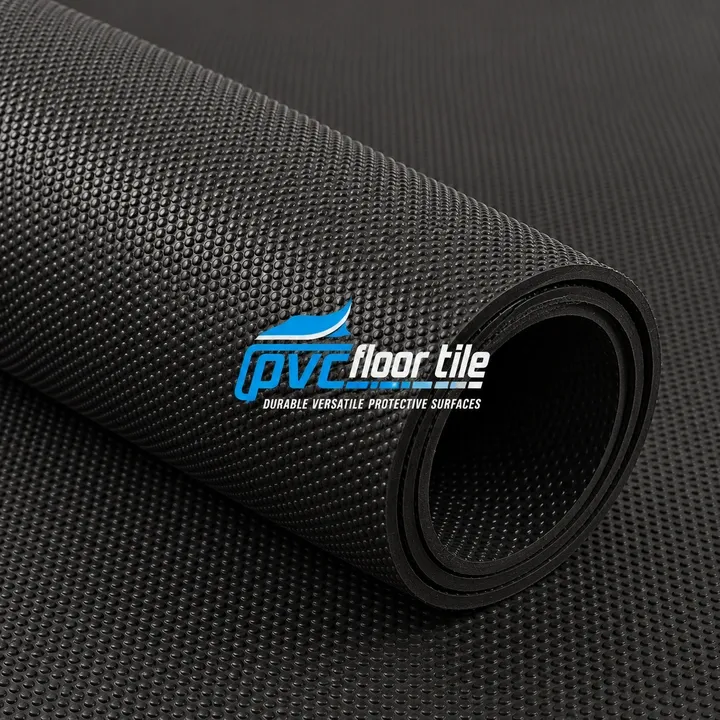 Black pyramid pattern rubber flooring roll