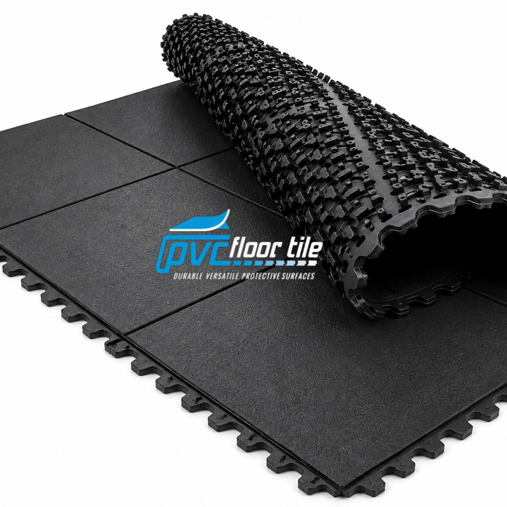 Industrial modular comfort rubber mat 900 by 900 millimetres
