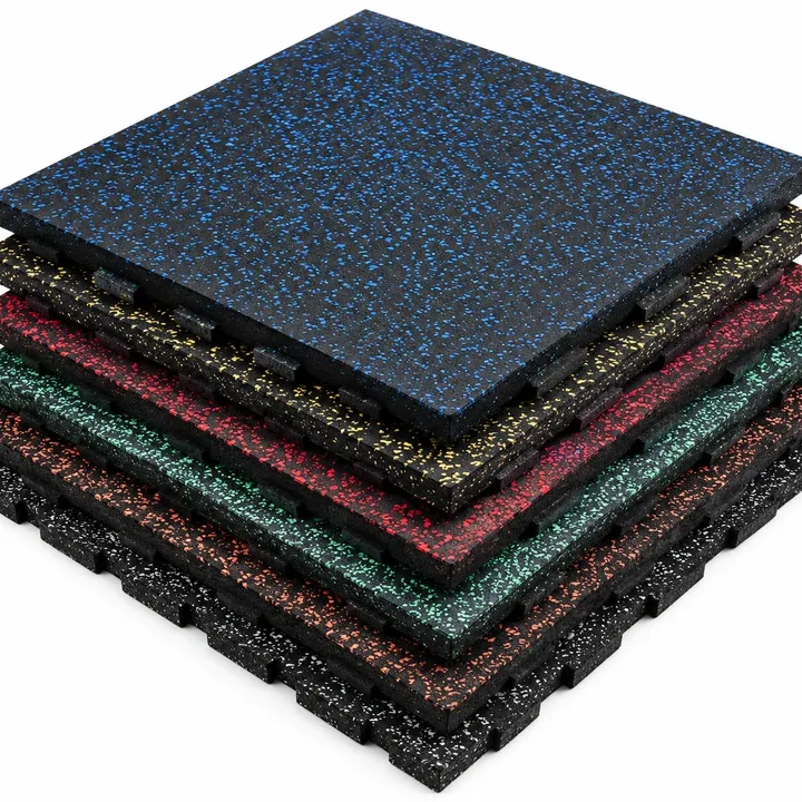 15mm speckled strength training tiles for gym flooring