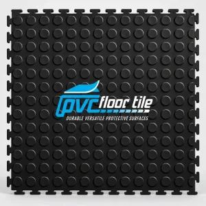 Black heavy-duty industrial floor mat 500-×-500 mm