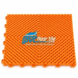 Orange airflow grid mat 395×395×18.1mm with interlocking vented surface.
