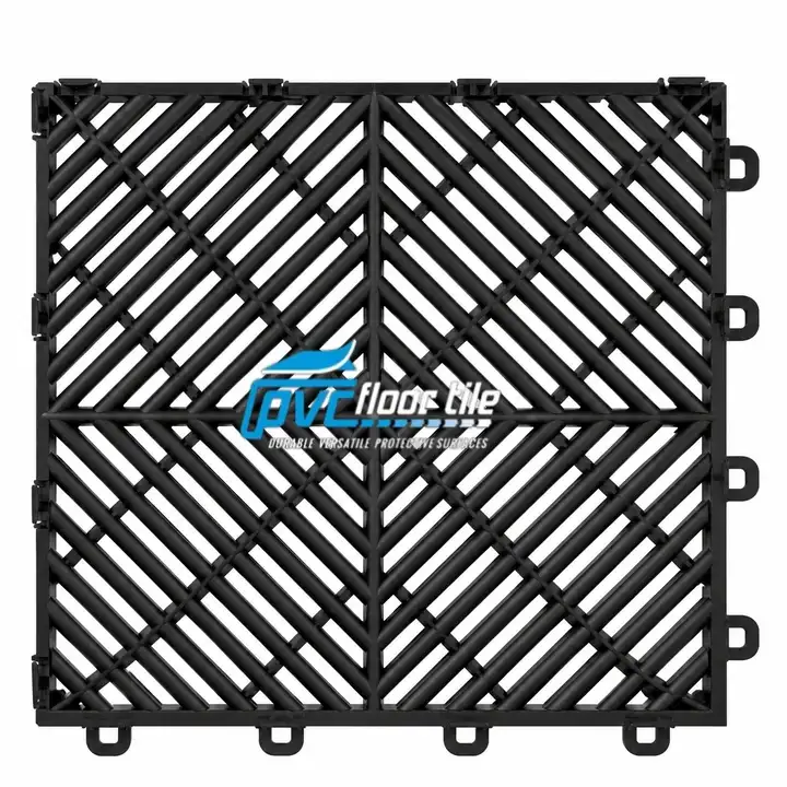 VentraDeck Outdoor Drainage Tiles black vented interlocking floor tile
